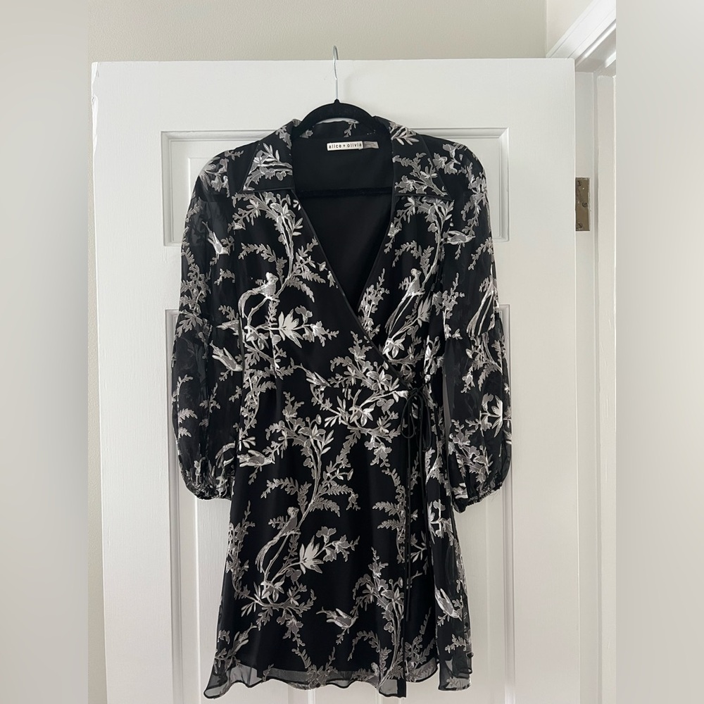 Alice + Olivia Black and White Mini Dress